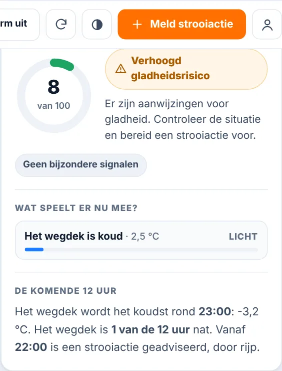 Kaart 'Waarom dit advies?' met risicoscore en factoren